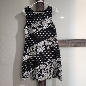 Maeve Black and White Floral Shift Dress